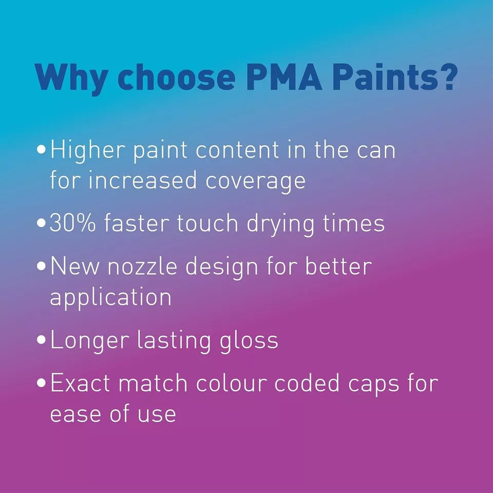 6x PMA Professional MATT BLACK Spray Paint 500ml Cans Fast Drying +Caps