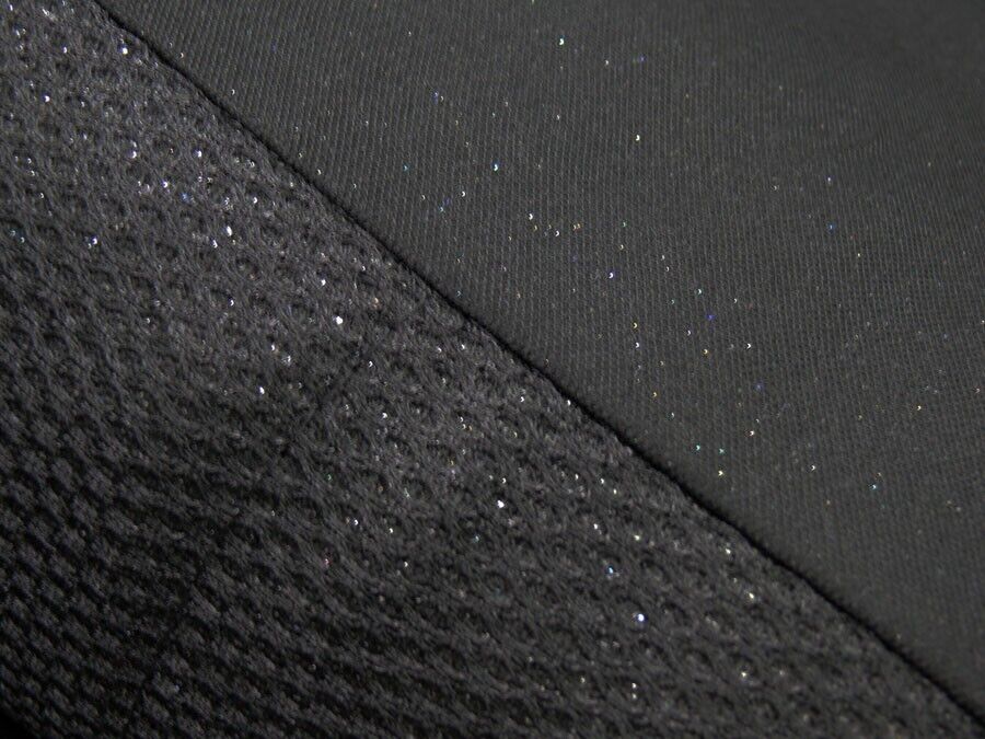 BLACK Mesh Racing Look Airbag Compatible Car Front Rear Seat Covers Set + Caps