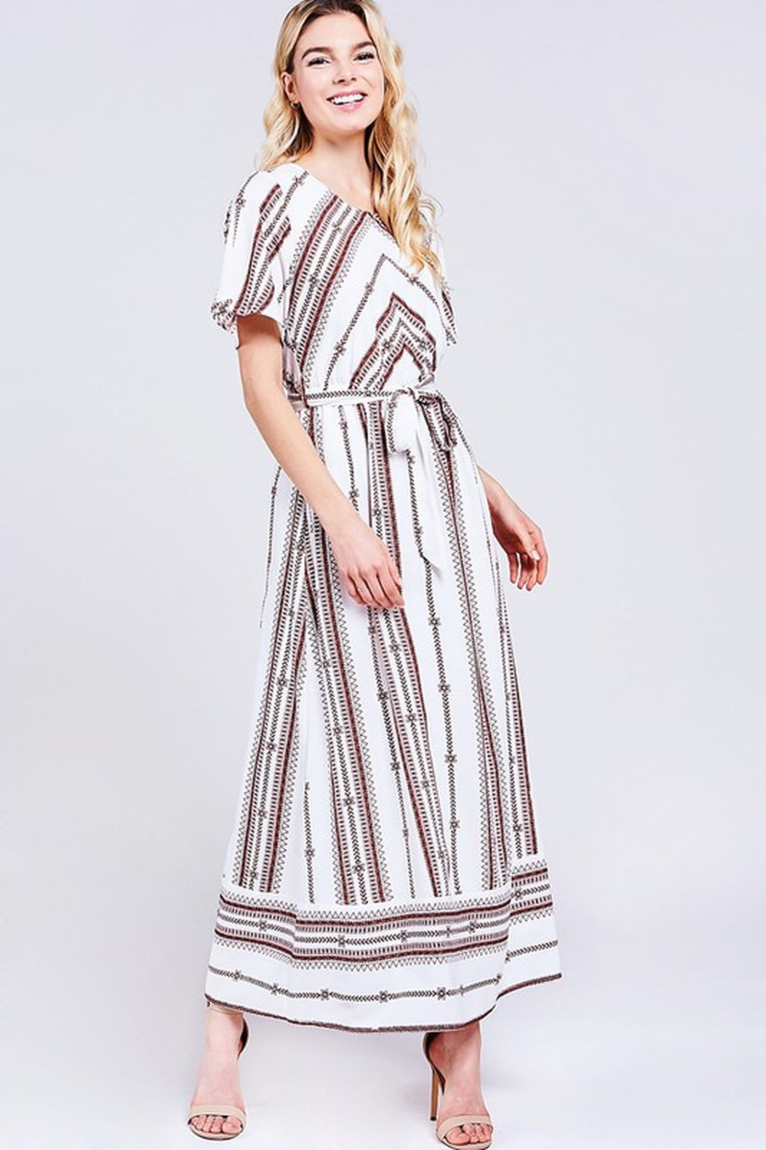 maxi dress with trail