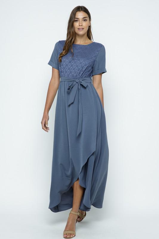 dusty blue maxi dress casual