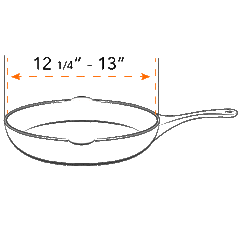 Pan size 12.25" to 13"