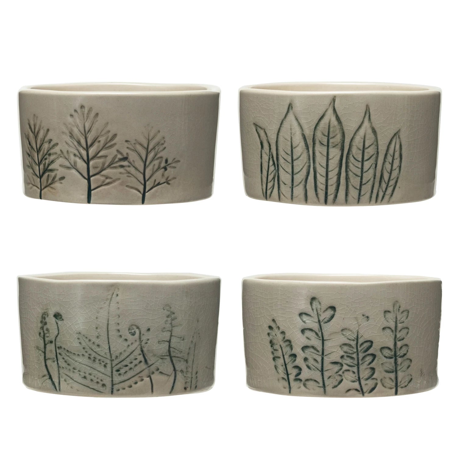 Stoneware Bowl with Botanicals