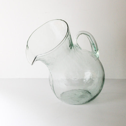 Tilted Glass Pitcher Large