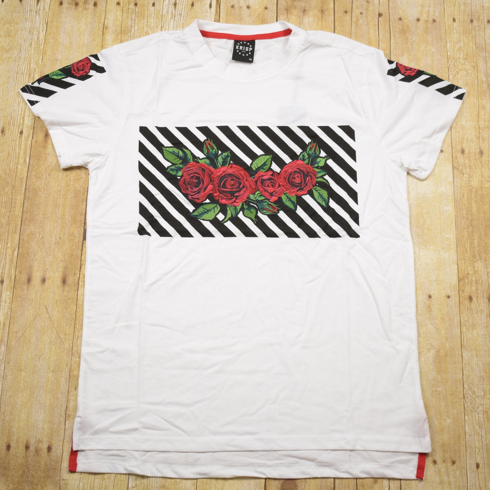 Embroidered Rose T-Shirt Memphis Urban Wear