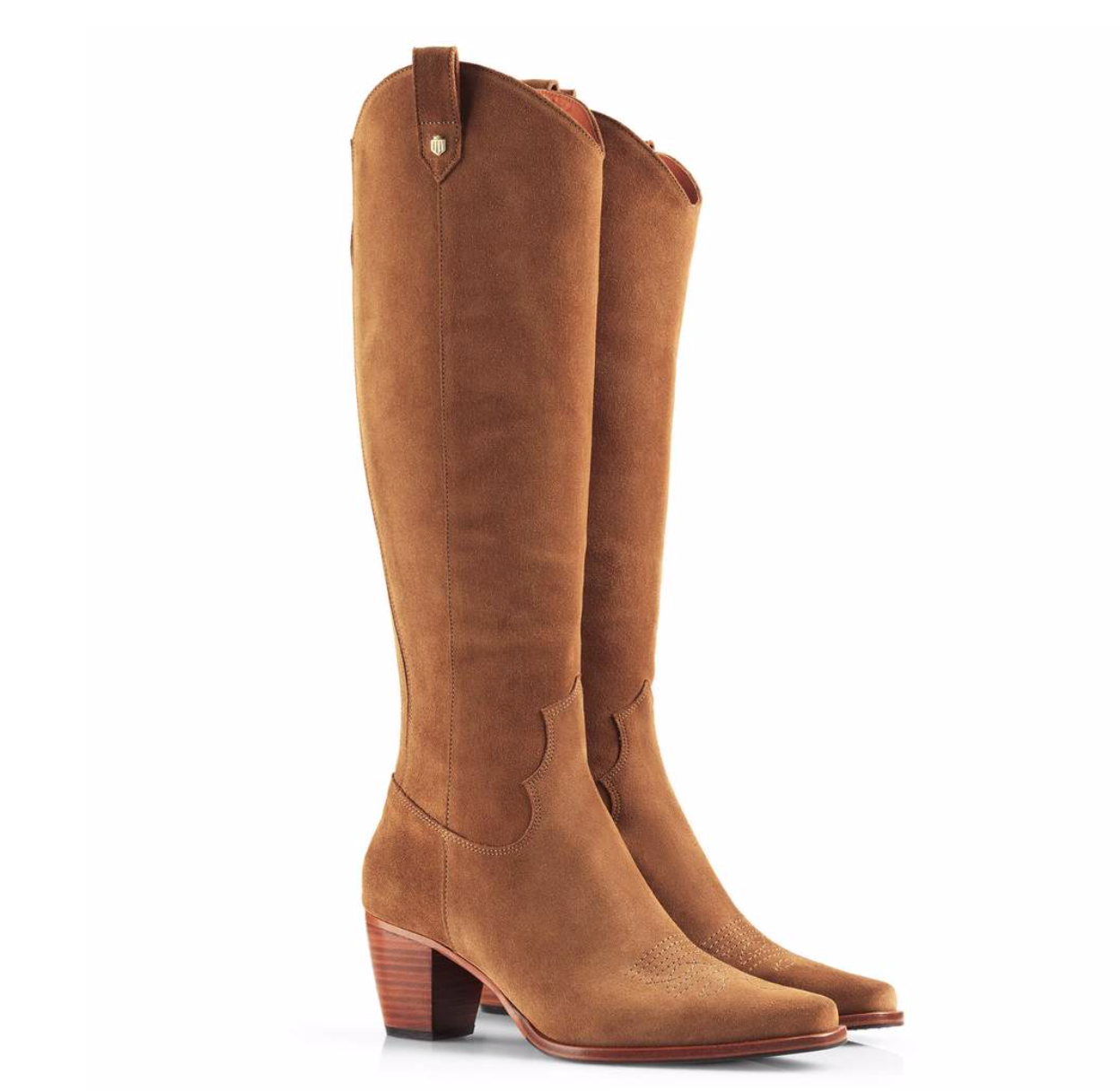 suede knee high boots tan