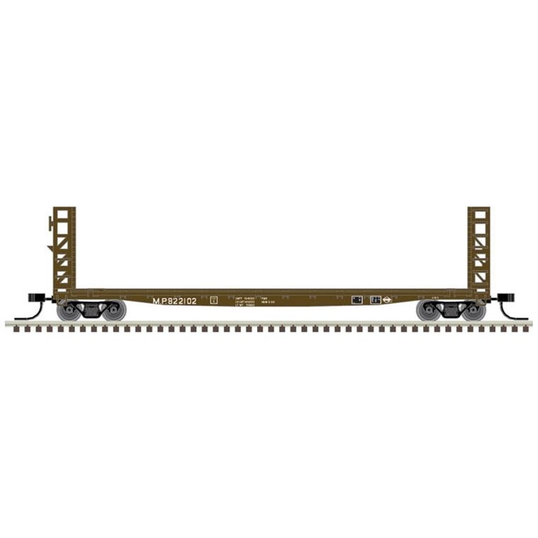 Atlas Master Line, N Scale, 50005803, 48' GSI Bulkhead Flat Car, Missouri Pacific, #822154
