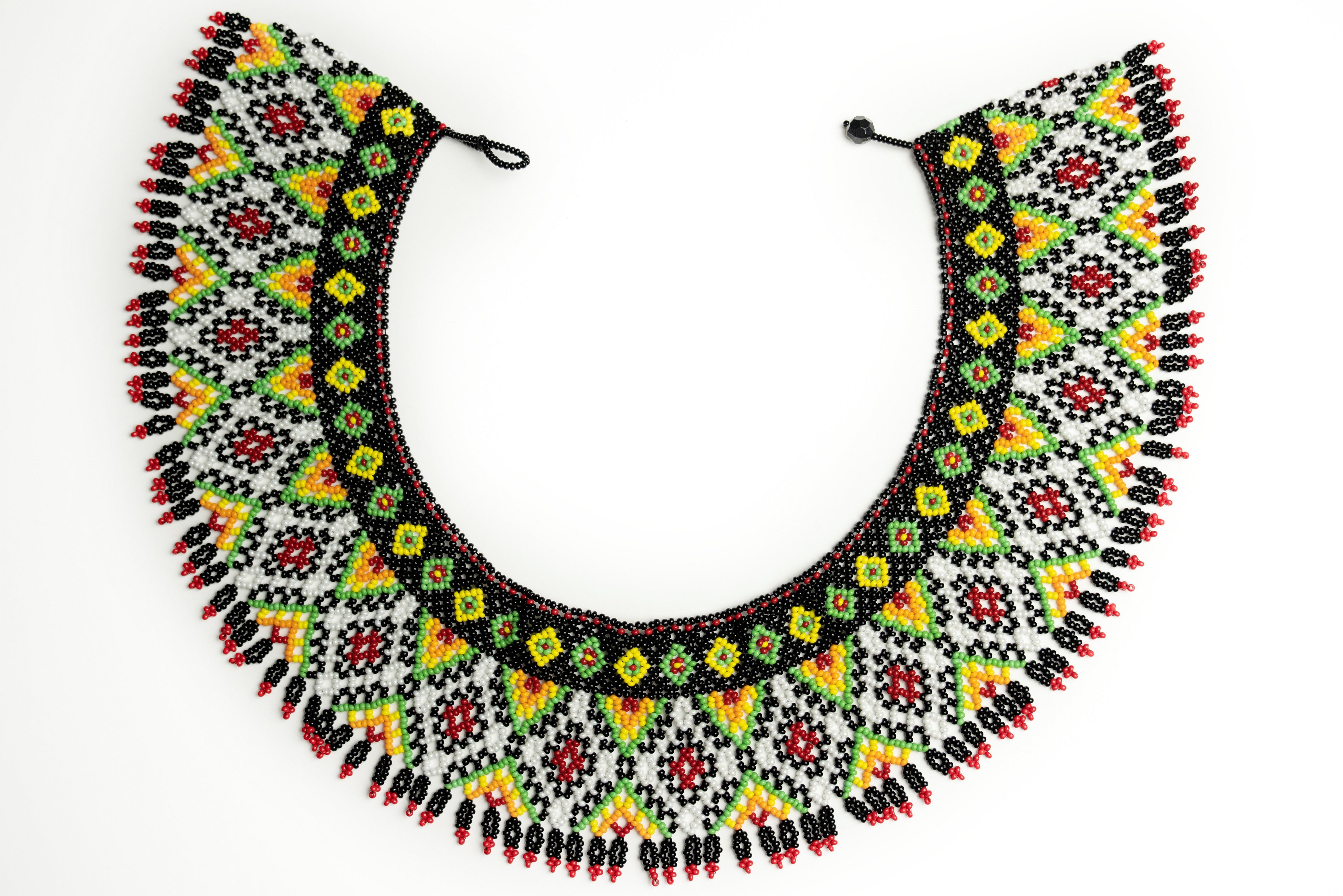 Red Ukrainian Accessories Necklace, Beads, Handmade Ceramic Beaded