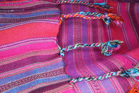 Multi-colored pinstriped handmade unisex scarf shawl