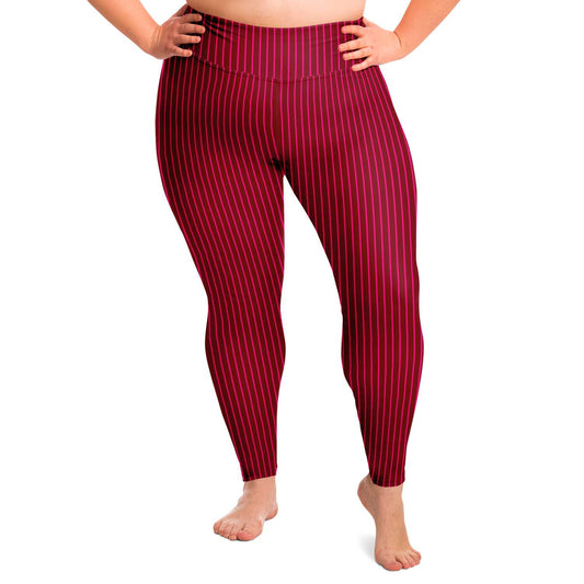 Plus High Waisted Pinstripe Leggings