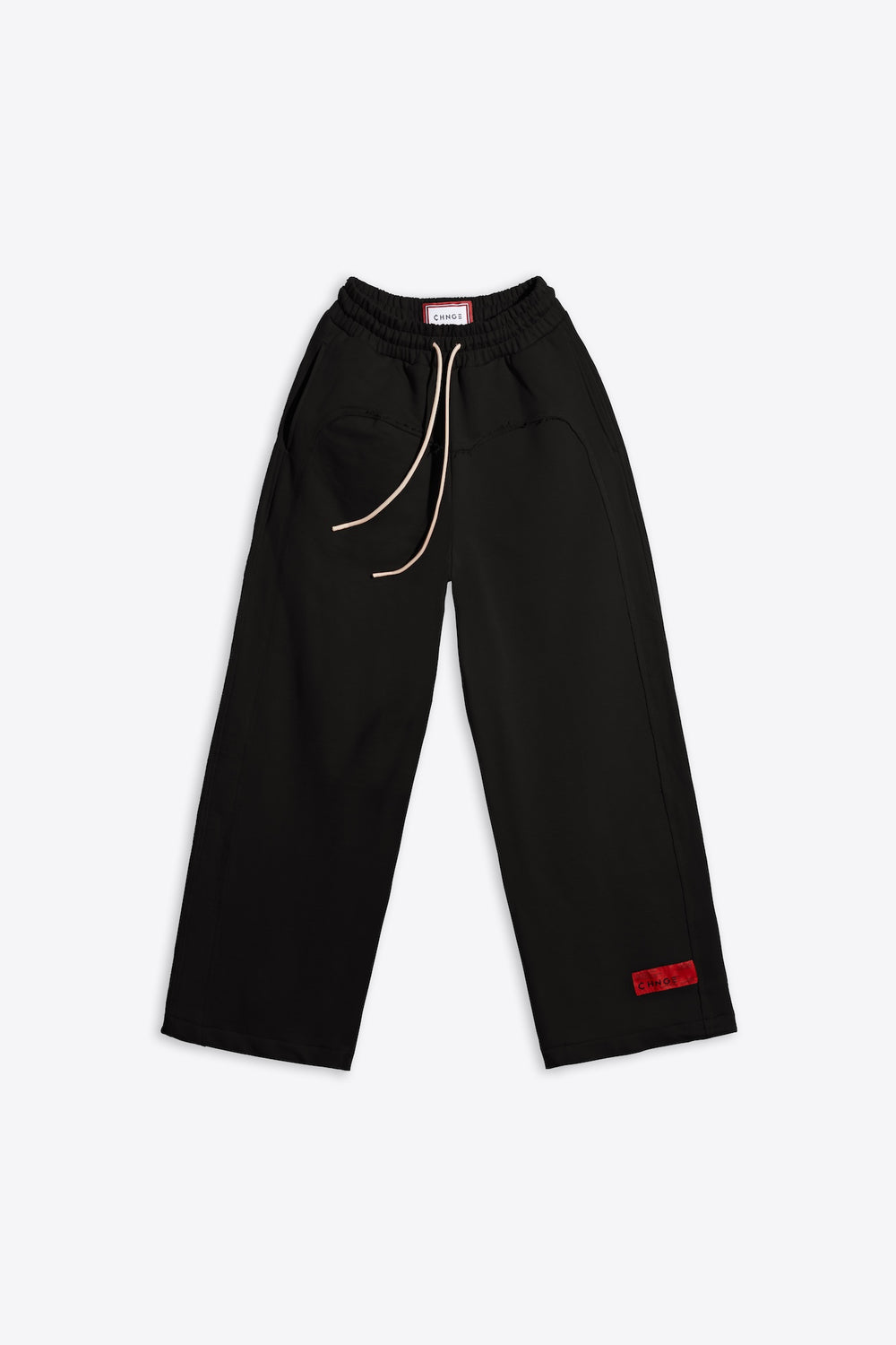 Wave Blocked Straight Pant (Black)