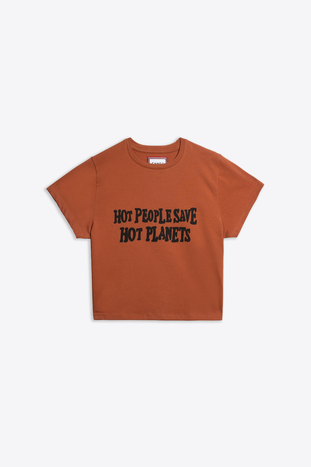 Hot People Save Hot Planets S/S Mini Stretch Jersey Tee (Clay)