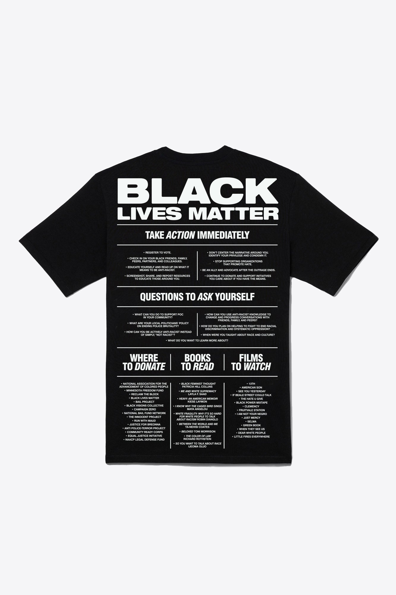 Blm Action Tour Tee Black Chnge