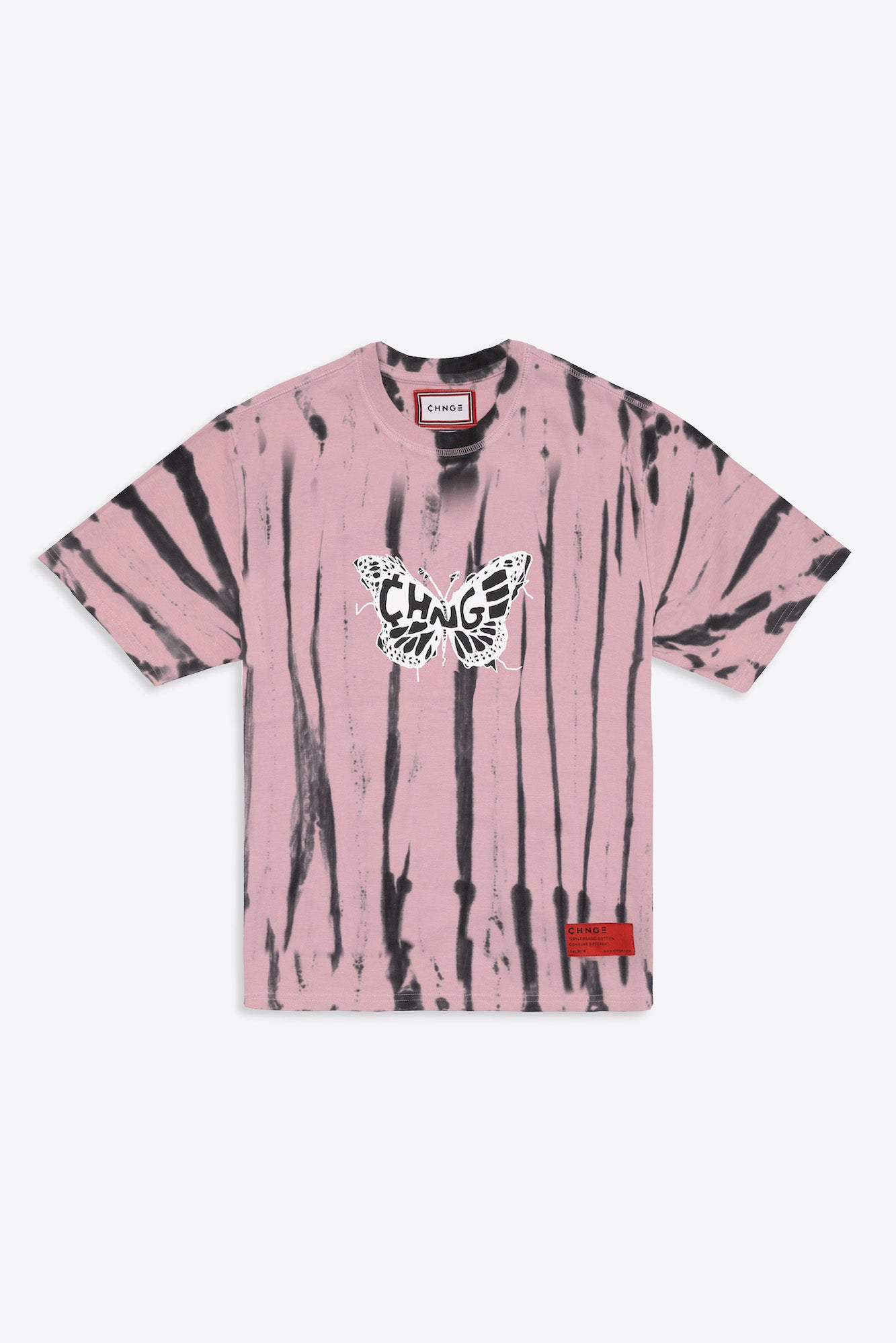 Tie Dye Butterfly Logo S/S T-Shirt (Mauve/Black)