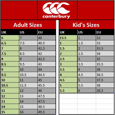 47 size chart shoes
