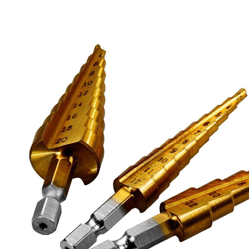 3 Pcs Hss Steel Titanium Step Drill Bit Regulustlk