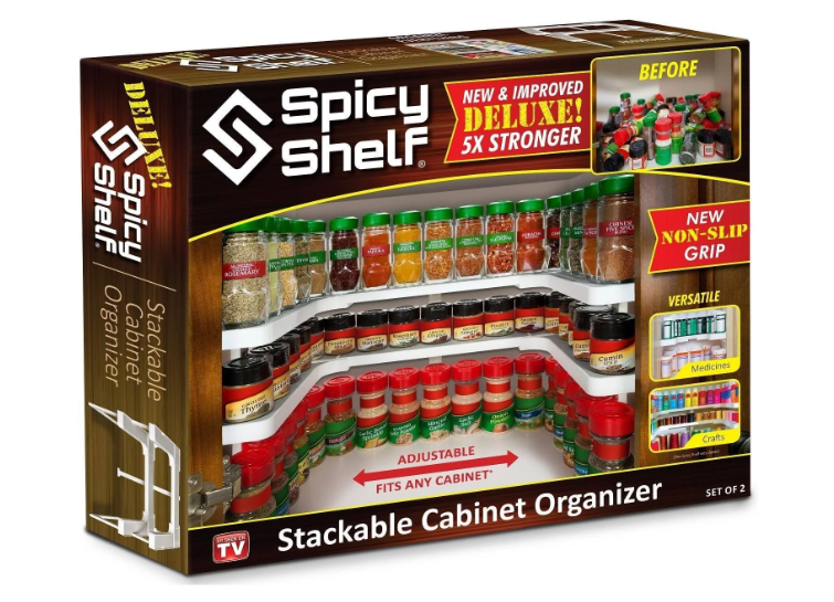 Spice Rack Stackable Cabinet Organizer Shelf Stackable Organizer