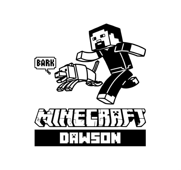 Download Minecraft Steve and Wolf Personalized Vinyl Wall Decal ...