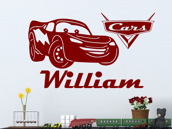 Cars Lightning McQueen Personalized Vinyl Wall Decal ...