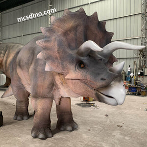 Double-person Triceratops Dinosaur Costume With Red Skin