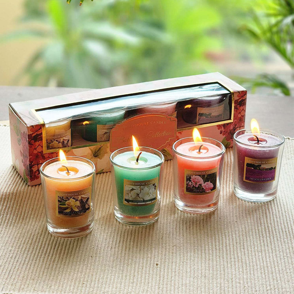 Pack of 4 Scented Candles Online Assorted - Best Diwali Gift Set –  Lighthouse Candle