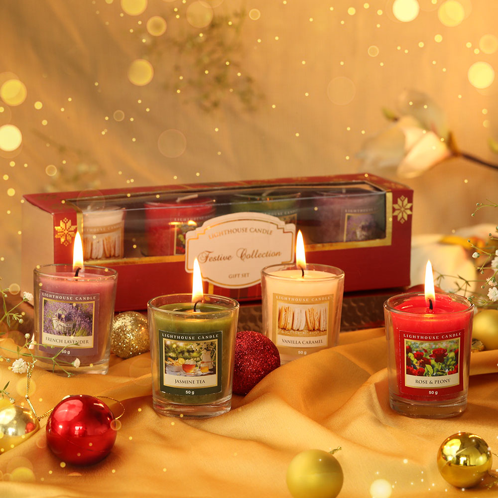Scented Candles Online Diwali Candle Gift Set of 3 Jar Candles