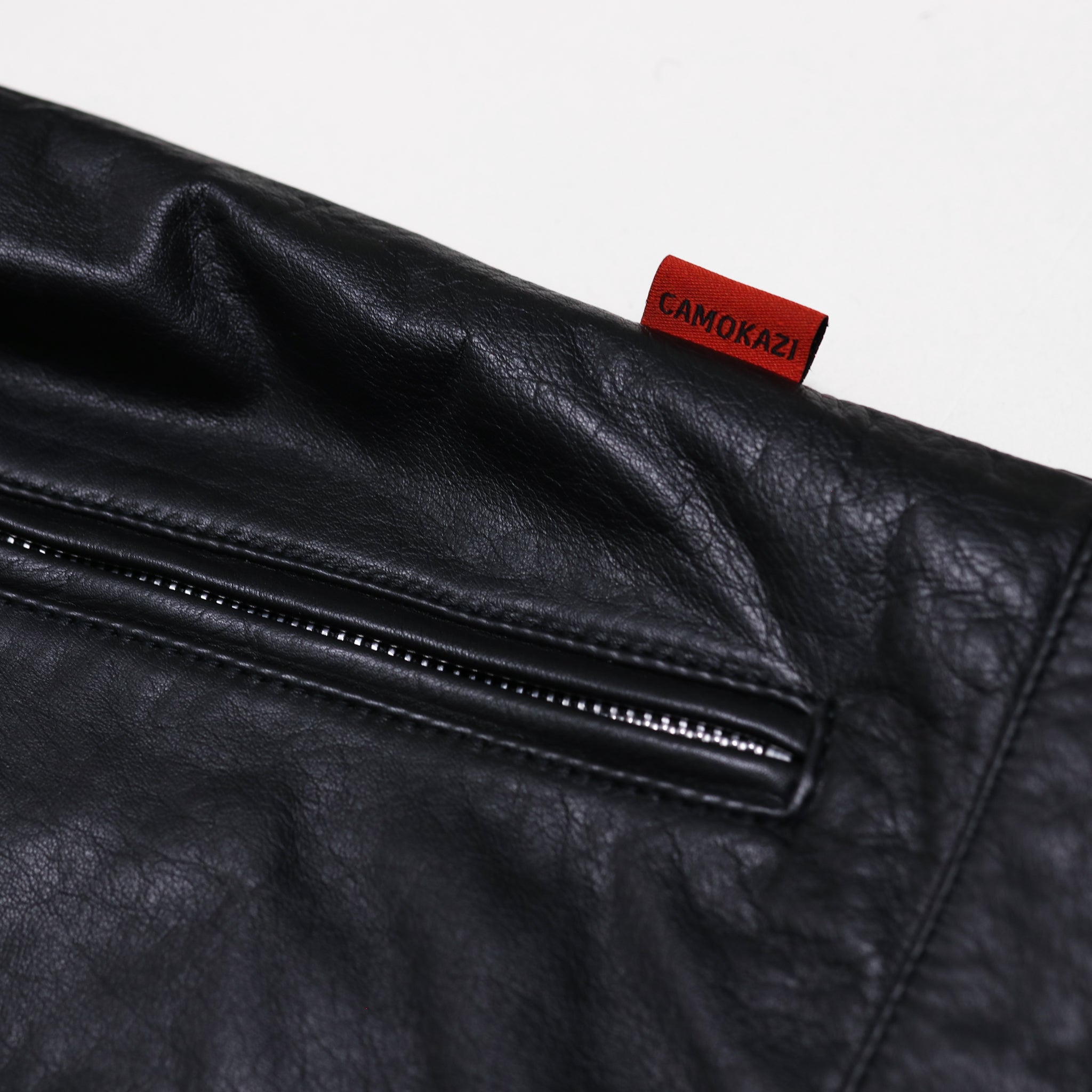 Men's Black Vanguard Classic Leather Biker Jacket | CAMOKAZI
