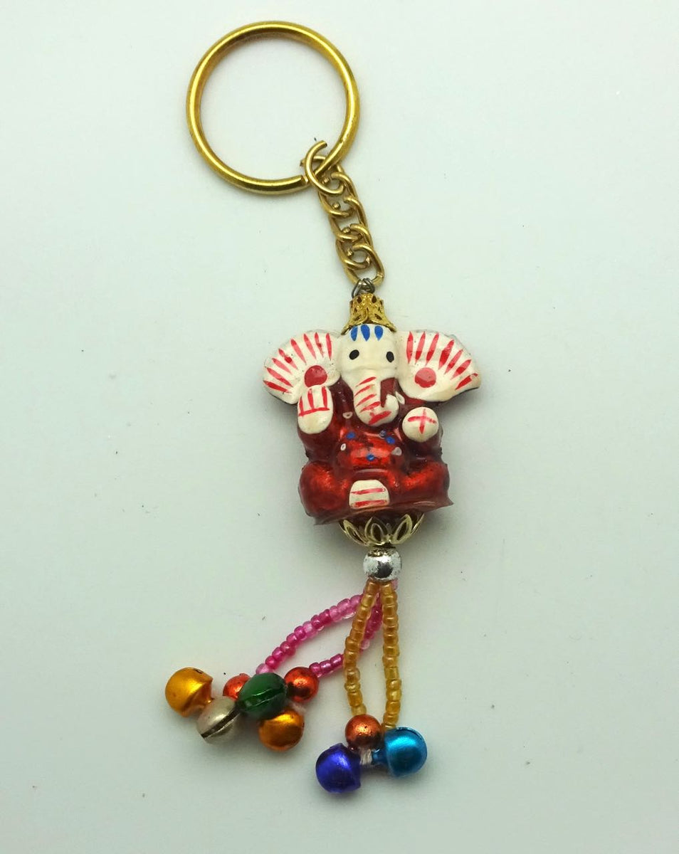 Happy Ganesh Elephant Key Chain with Tassels – The Treasure Tower