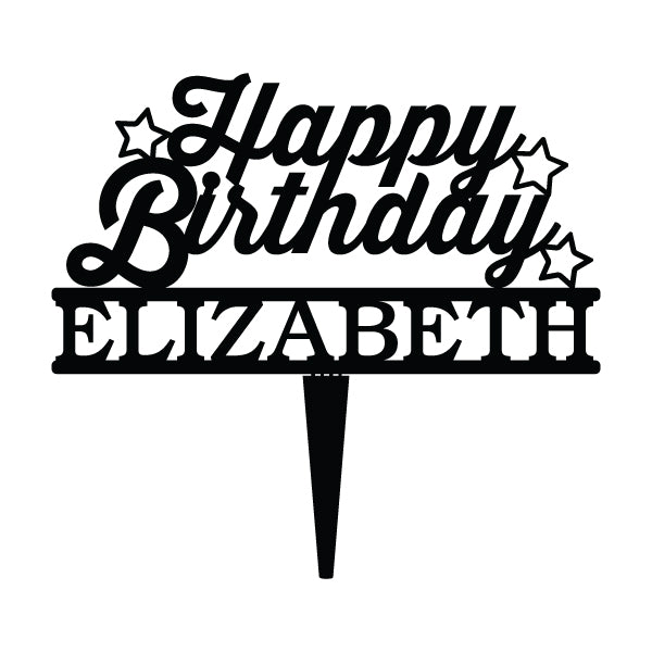 Happy Birthday Cake Topper Artisan Stamp