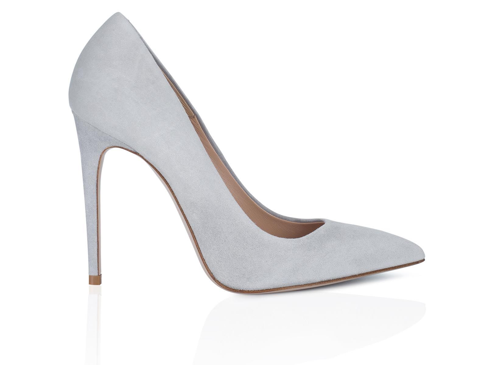 women pumps in grey suede leather 100 