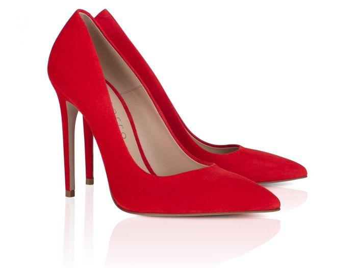 women pumps in red suede leather 100 