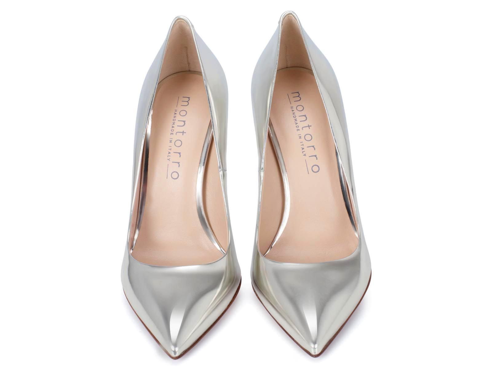 silver patent leather pumps