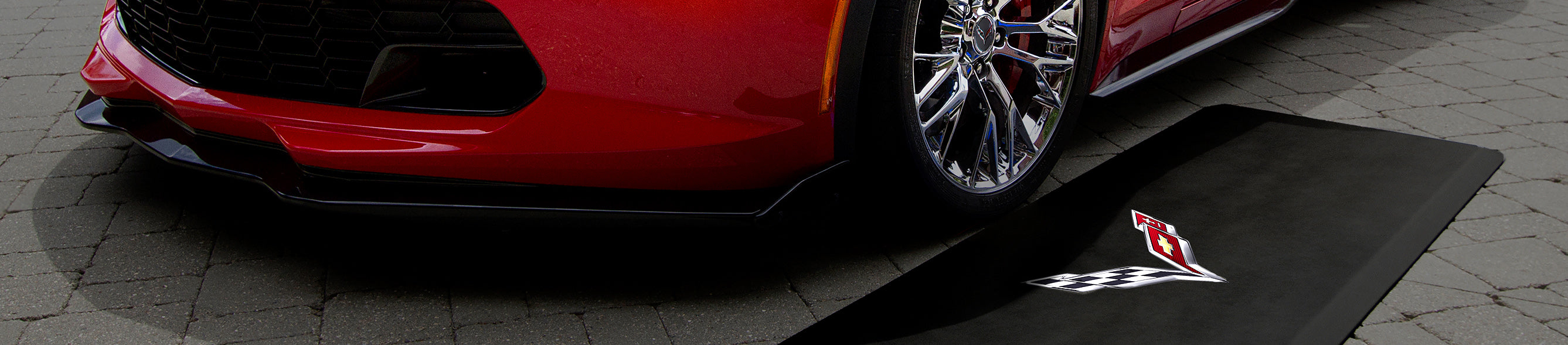 Corvette with Corvette Logo Decal on Smart Step Premium Performance Mat