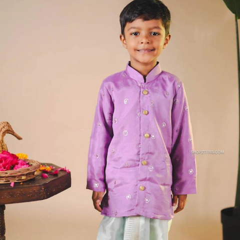 Boys Purple Dhoti Set