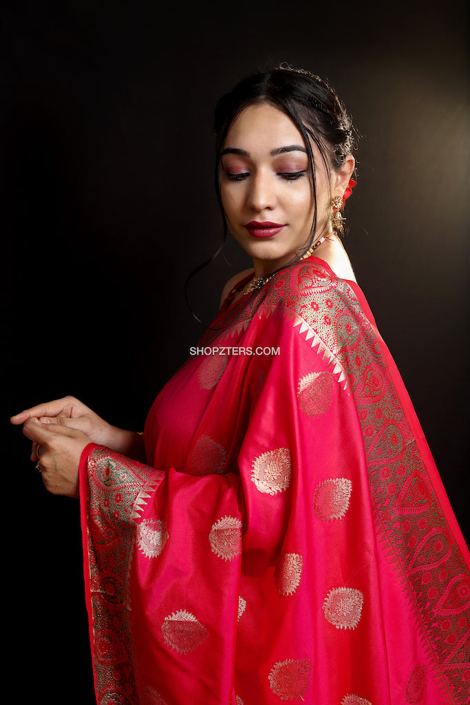 Paithani Dola Silk With Zari Border – Shopzters