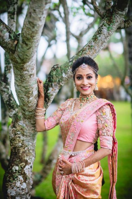 Pink Zari Woven Banarasi Silk Saree With Blouse