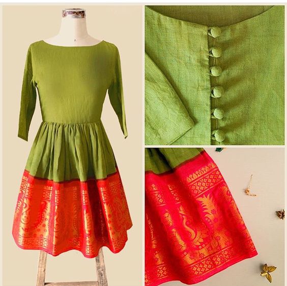 How To Recycle Old Sarees - 55 Creative Dresses From Old Sarees | Bling  Sparkle