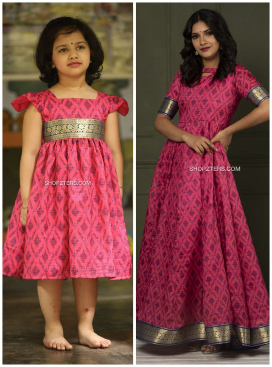 Mom And Daughter Combo Long Gown M Year 7-8 : The Morani Fashion
