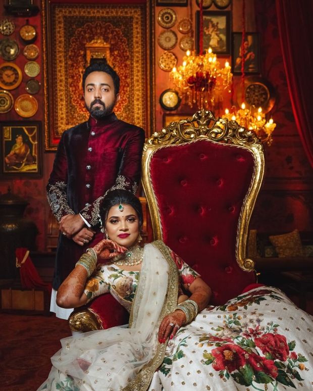 Light Pink Couple Twinning Wedding Special Combo - Indian Heavy Anarkali Lehenga  Gowns Sharara Sarees Pakistani Dresses in USA/UK/Canada/UAE - IndiaBoulevard