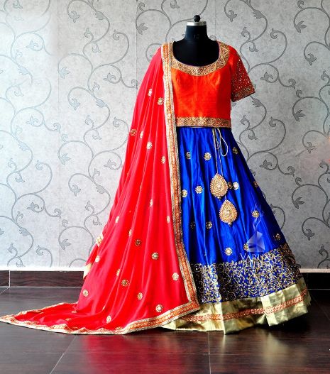 Cotton Party Wear Dark Blue Printed Lehenga Choli at Rs 1200 in Surat