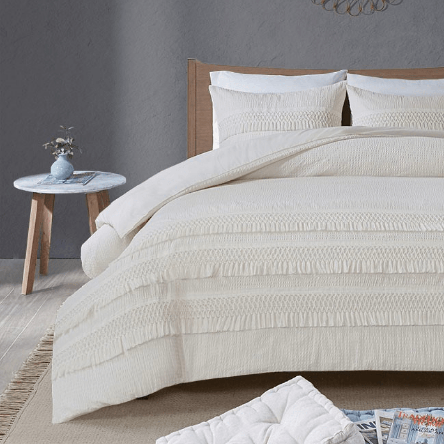 ivory bed cover