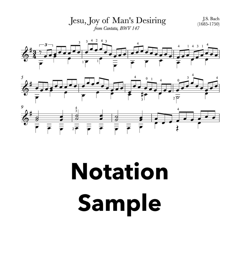 Jesu Joy Of Man S Desiring By Bach For Guitar Pdf Werner Guitar Editions