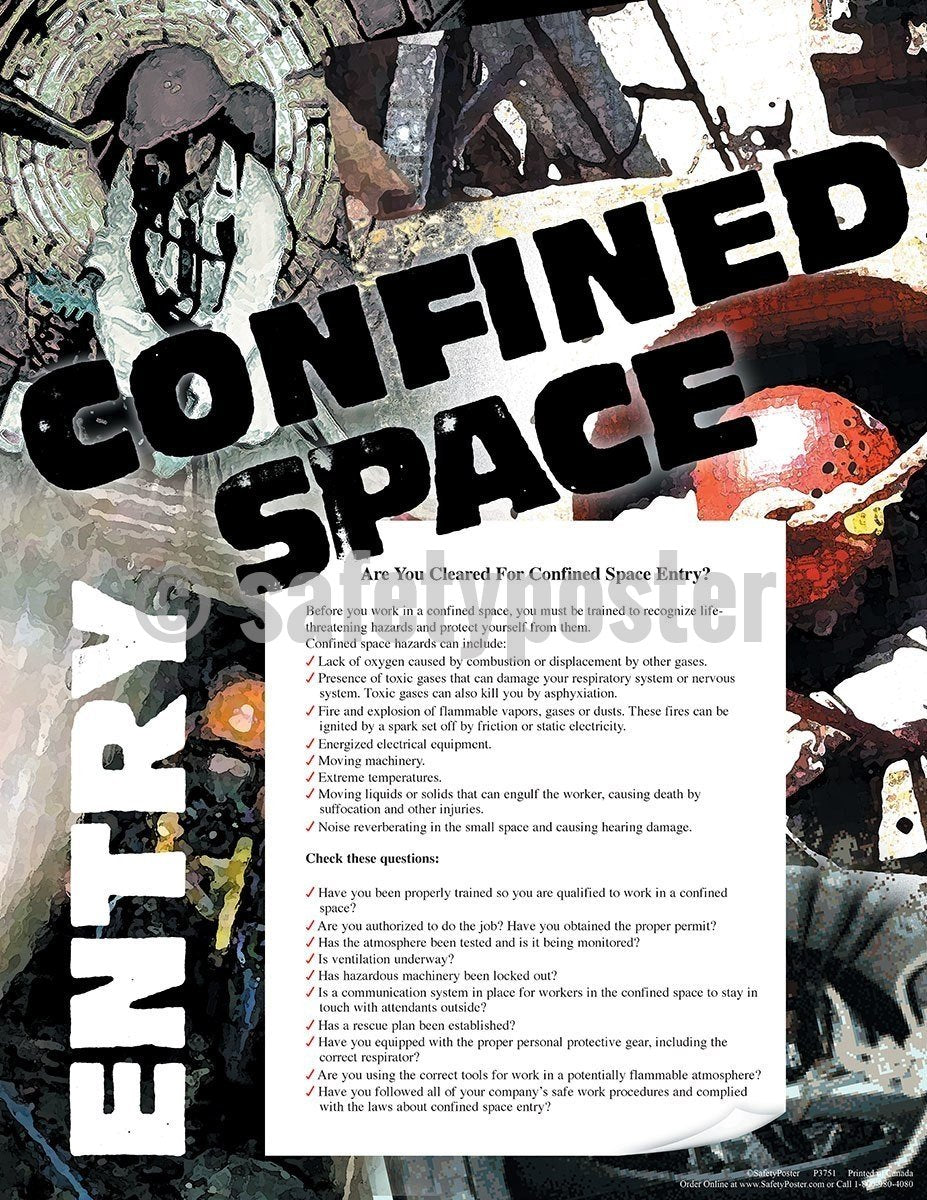 Are You Cleared For Confined Space Entry Safety Poster