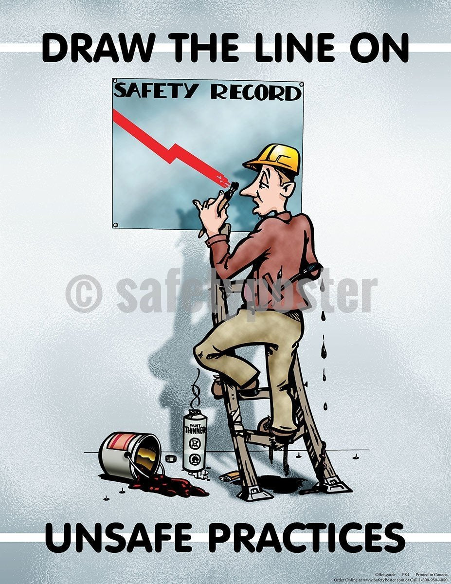 Draw The Line On Unsafe Practices - Safety Poster