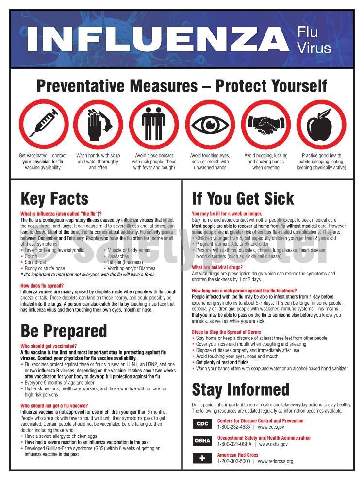 Influenza Prevention Measures - Safety Poster