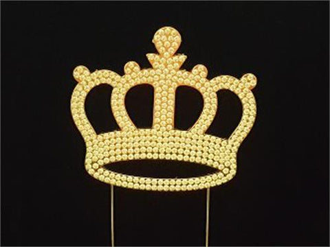 Gold Rhinestone Crown Cake Toppers 11 99