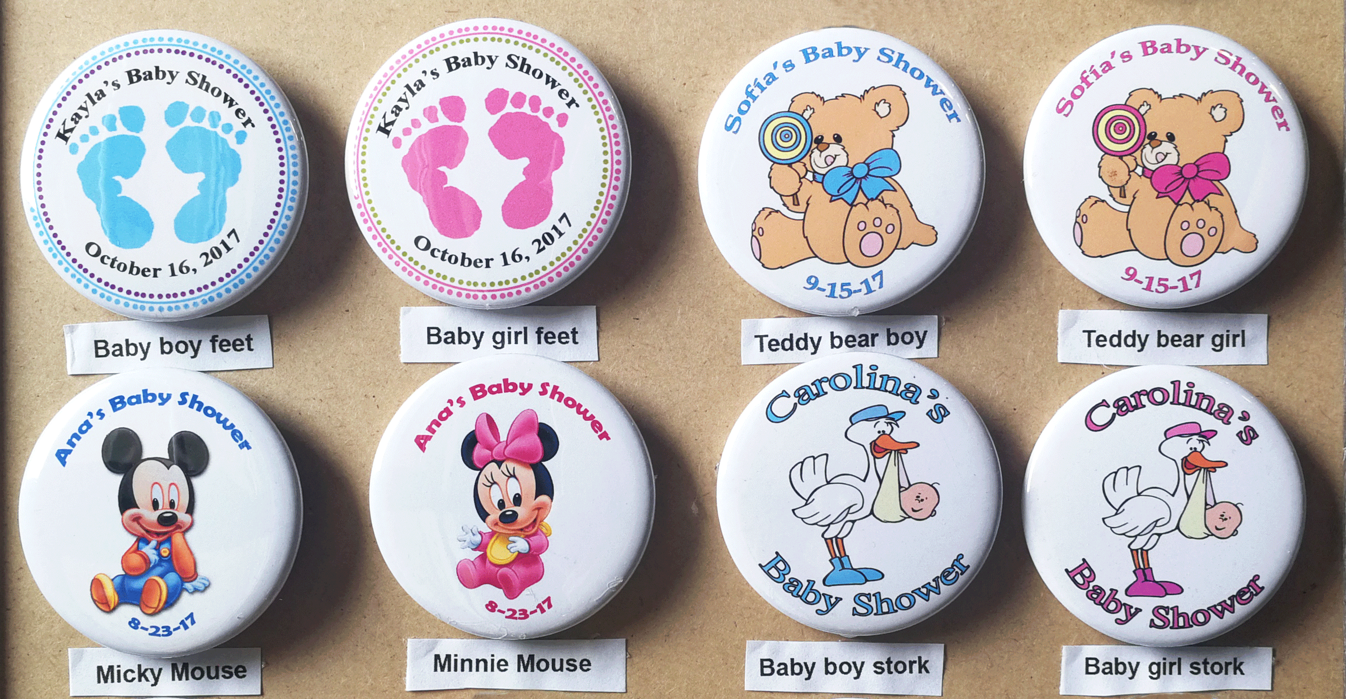 225 Inch Baby Shower Personalized Custom Pinback Buttonsset Of 10 1250