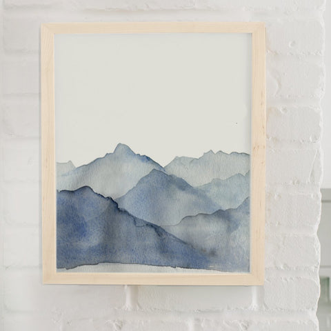 watercolor mountains art print 