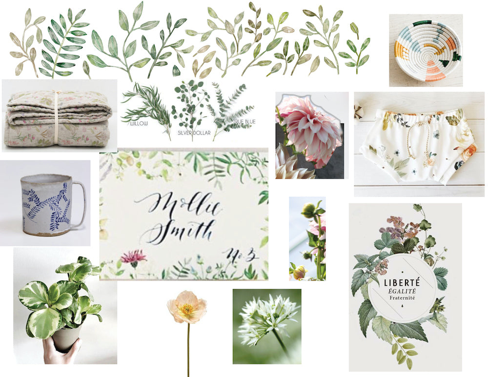 floral nursery inspiration board