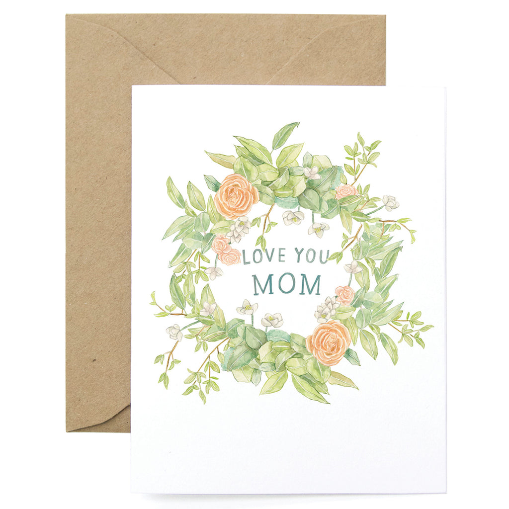 Floral Wreath Mom Card Lanas Shop