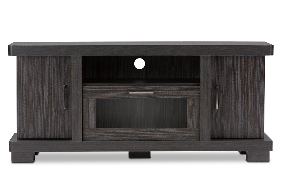 Photo 1 of Baxton Studio Viveka 47Inch Dark Brown Wood TV Cabinet with 2 Doors